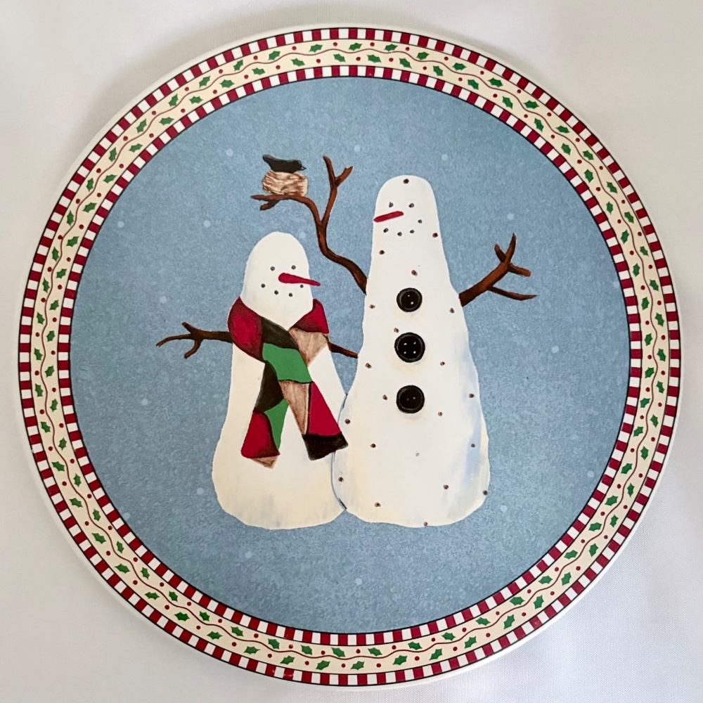 NEW (with Partial Tag) Sakura Snowman Trivet Plate Designed by Debbie Mumm